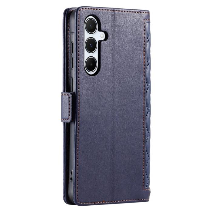 OEM - Samsung Galaxy S26/S26 Pro Plånboksfodral Konstläder Rhombus - Blå