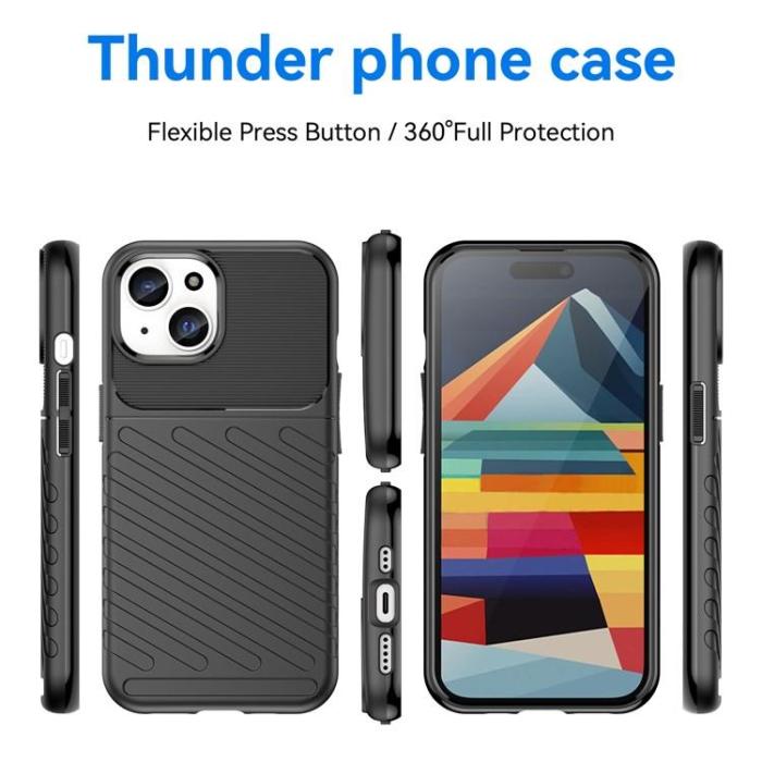 OEM - iPhone 15 Mobilskal Twill Thunder - Svart