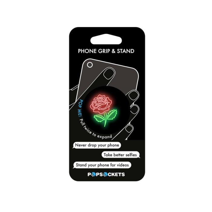 UTGATT - POPSOCKETS Neon Rose Grip med Ställfunktion