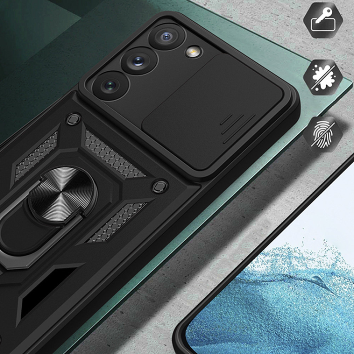 OEM - Galaxy S23 Plus Mobilskal Hybrid Armor Camshield - Röd