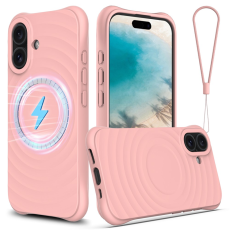 A-One Brand - iPhone 17 Mobilskal MagSafe Silikon Ripple Liquid - Rosa