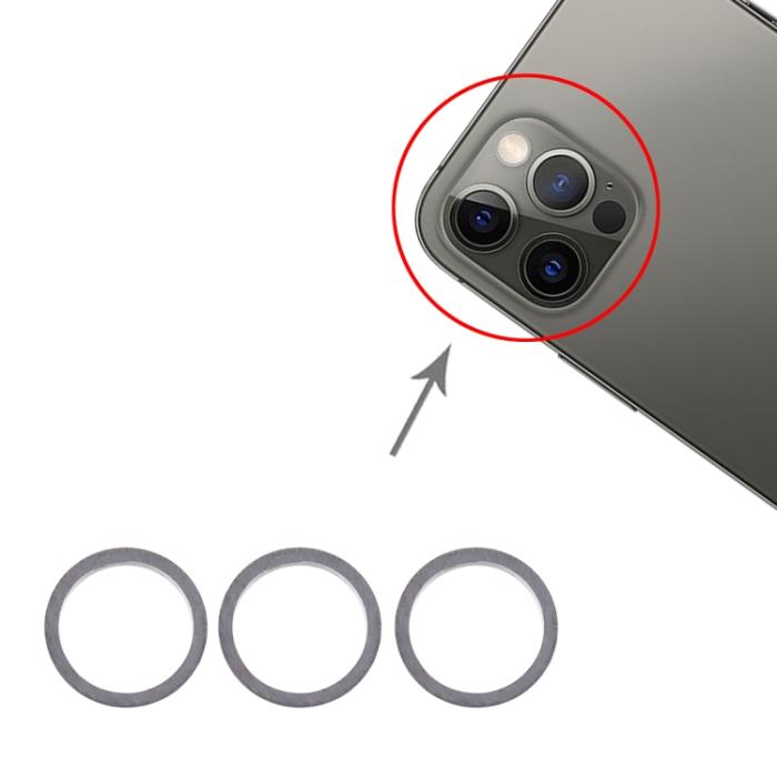 UTGATT1 - iPhone 12 Pro Max Kameraring (3-pack) - Grå