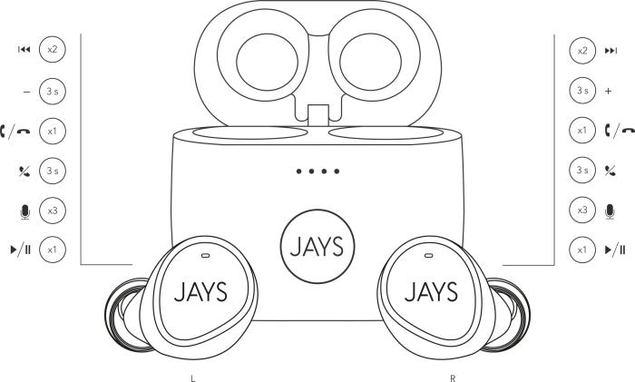 UTGATT4 - JAYS m-Seven True Trådlösa hörlurar - Grå