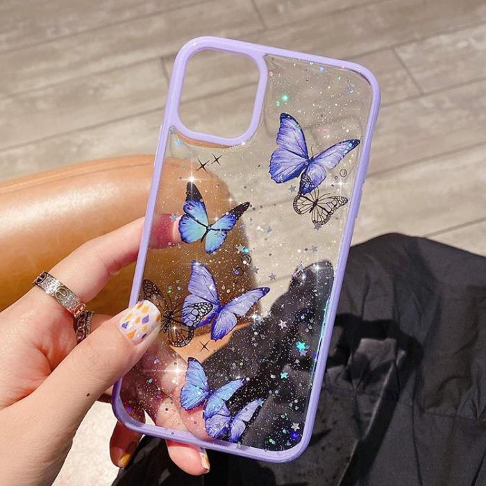 A-One Brand - Bling Star Butterfly Skal till iPhone 12 & 12 Pro - Lila