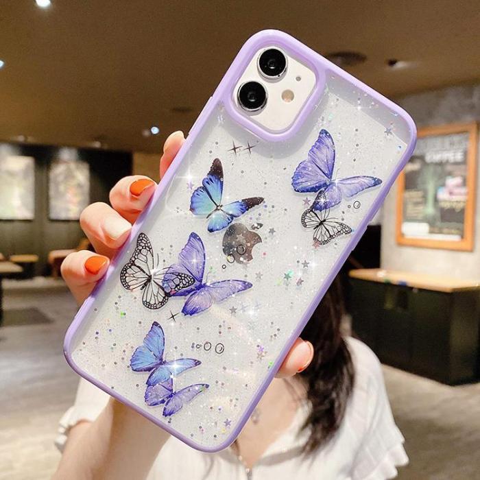 A-One Brand - Bling Star Butterfly Skal till iPhone 12 & 12 Pro - Lila