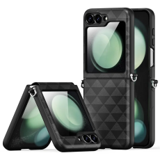 Dux Ducis - Dux Ducis Galaxy Z Flip 6 Mobilskal Fitt Rhombus Läder - Svart