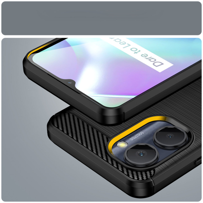 OEM - Realme C33 Mobilskal Carbon Silicone - Svart