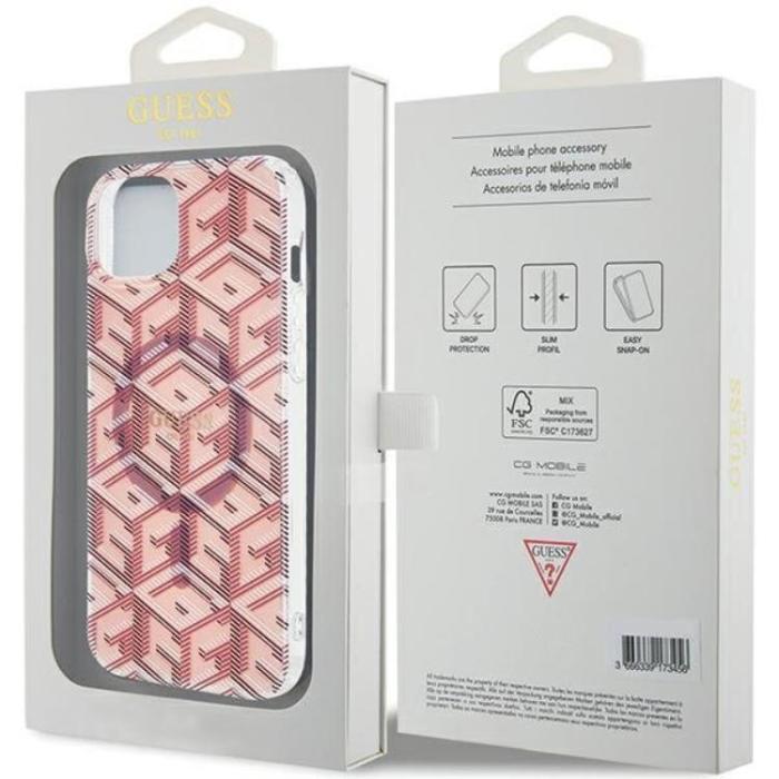 Guess - Guess iPhone 15/14/13 Mobilskal Magsafe IML GCube - Rosa