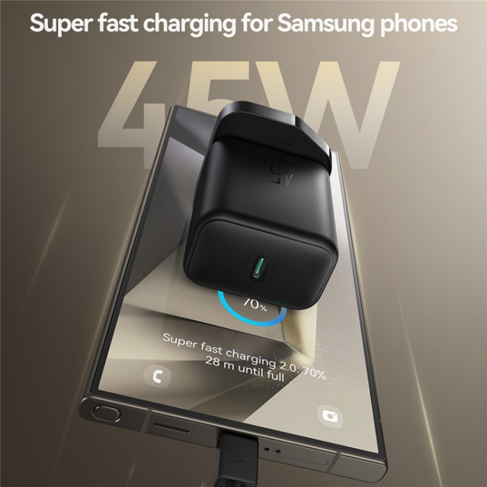 Joyroom - JOYROOM GaN Snabbladdare 45W USB-C UK JR-TCG13 - Svart