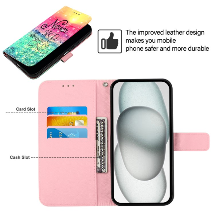 A-One Brand - iPhone 16e Plånboksfodral Printing Pattern Med Rem
