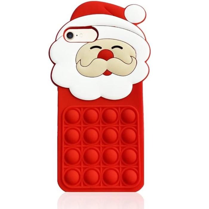 OEM - iPhone X/XS Mobilskal Silikon Santa Claus Pop It - Röd