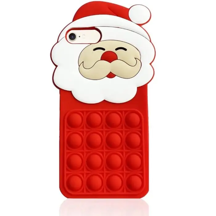 OEM - iPhone 7/8 Plus Mobilskal Silikon Santa Claus Pop It - Röd