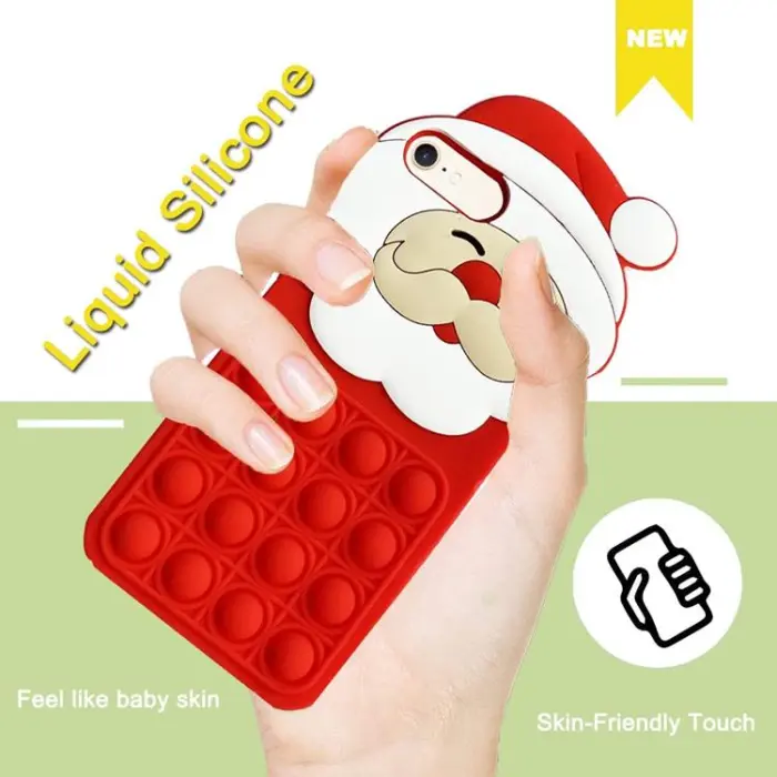OEM - iPhone 7/8 Plus Mobilskal Silikon Santa Claus Pop It - Röd