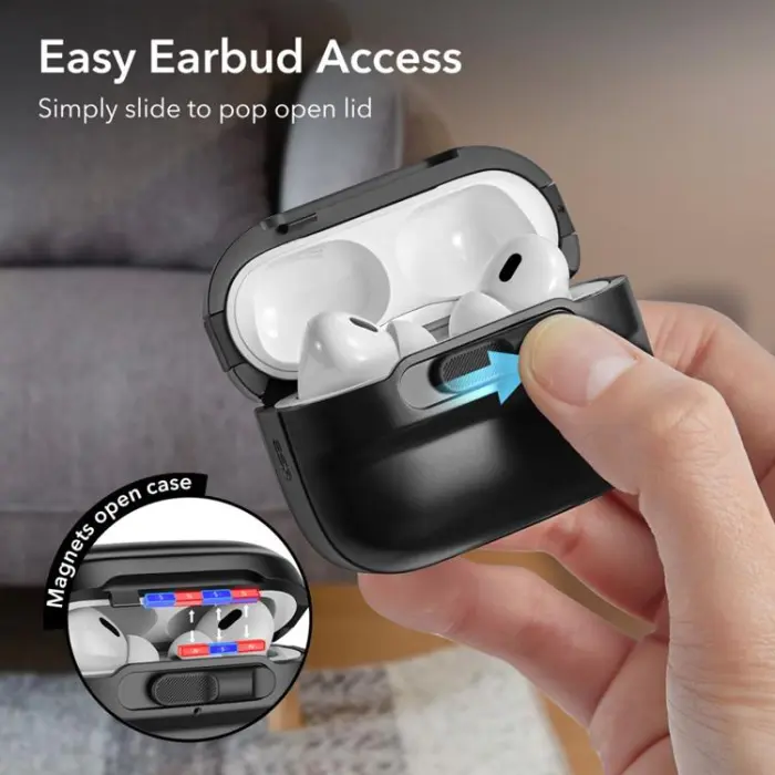 ESR - ESR Airpods Pro 1/2 Skal Magsafe Pulse Halolock - Svart