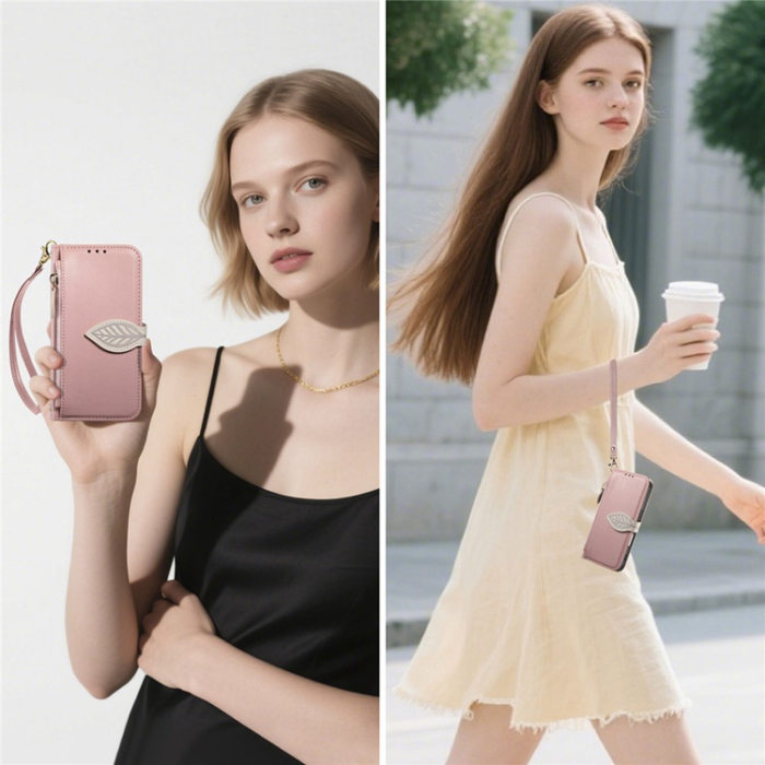 A-One Brand - iPhone 17 Pro Max Plånboksfodral Leaf Magnetiskt Spänne Konstläder