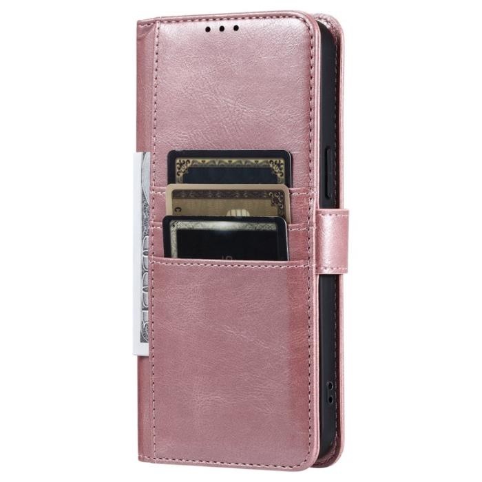 OEM - Samsung Galaxy A37 Plånboksfodral Konstläder Anti-Fall - Roséguld