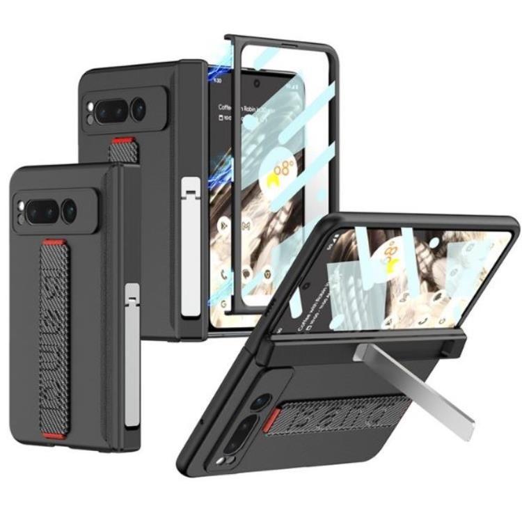 GKK Google Pixel Fold Mobilskal Wristband Kickstand Carbon - Silver | 2353 | AlltMobil