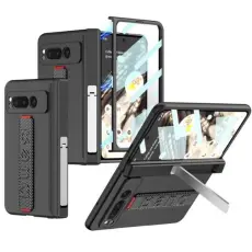 GKK - GKK Google Pixel Fold Mobilskal Wristband Kickstand Carbon - Silver