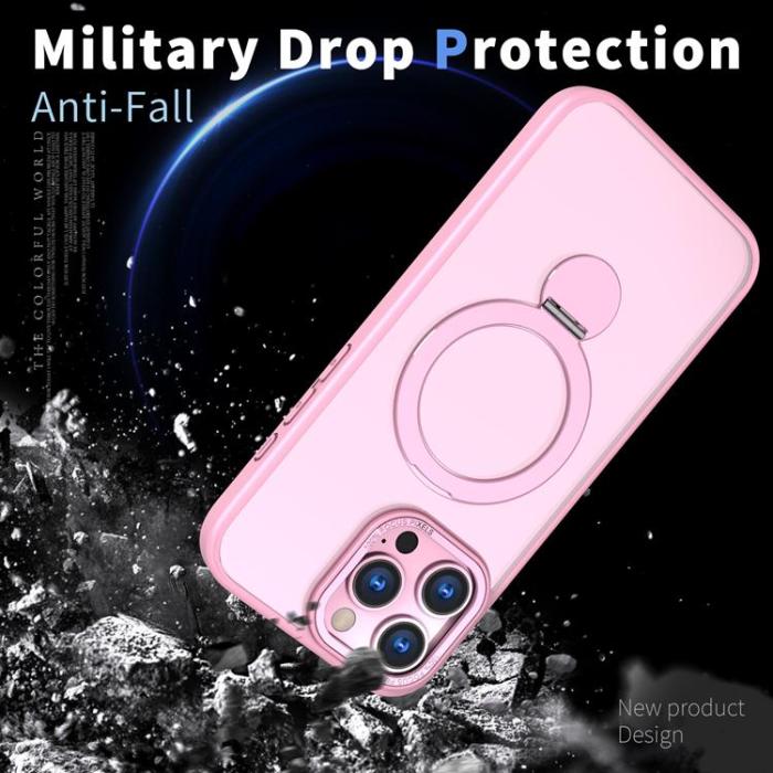 A-One Brand - iPhone 14 Pro Mobilskal MagSafe Rotating Kickstand - Rosa