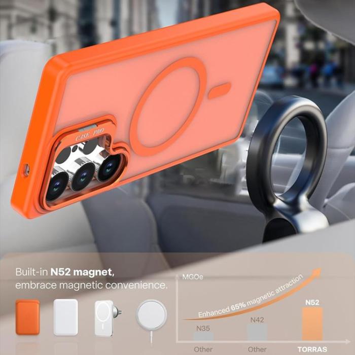 A-One Brand - Galaxy S24 Ultra Mobilskal MagSafe Kickstand - Orange