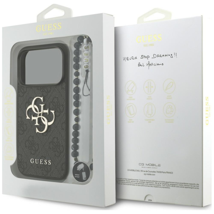 Guess - Guess Mobilskal för iPhone 18 Pro/17 Pro med Rem Classic Logo - Svart