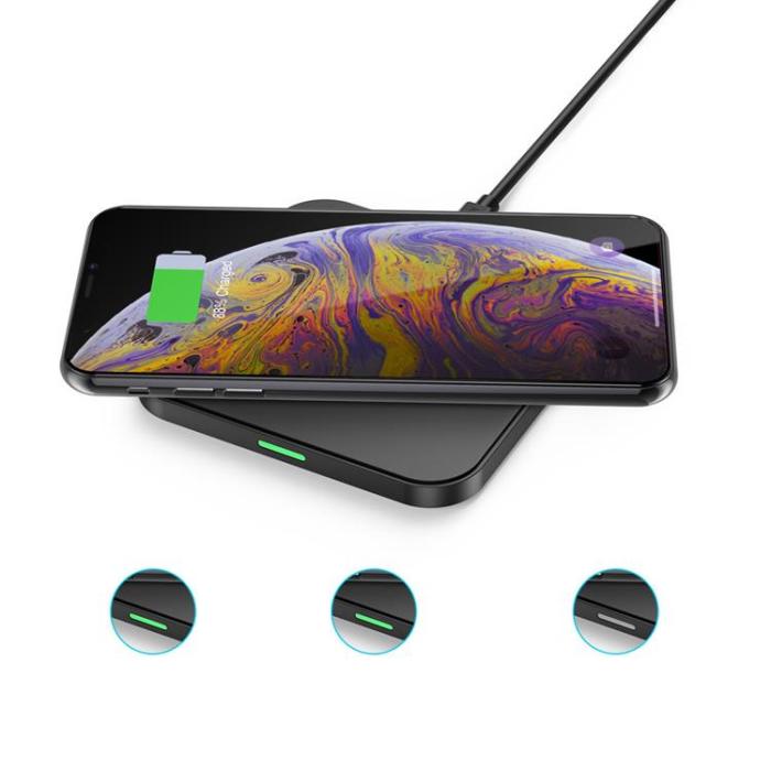 Choetech - Choetech Qi Trådlös Laddare 10W För Väggladdare Till Kabel 1.2m - Svart