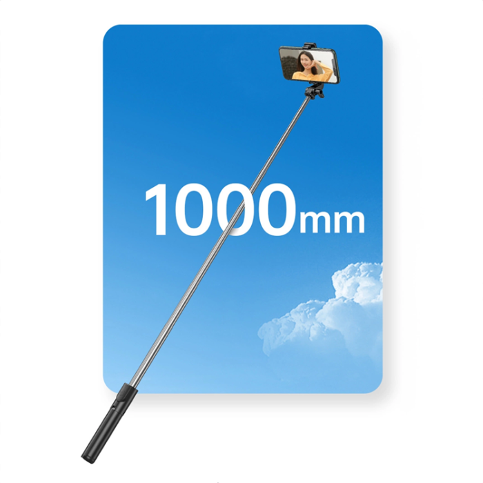 OEM - Selfiestick Teleskopstativ 1m med Telefonhållare - Svart