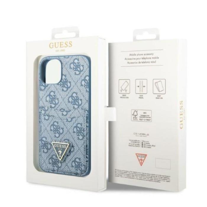 Guess - Guess iPhone 13 mini Skal Korthållare Triangle Logo - Blå