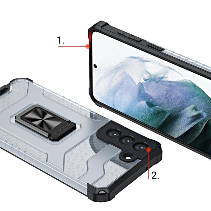 UTGATT1 - Galaxy S21 FE Skal Kickstand Tough Rugged - Blå