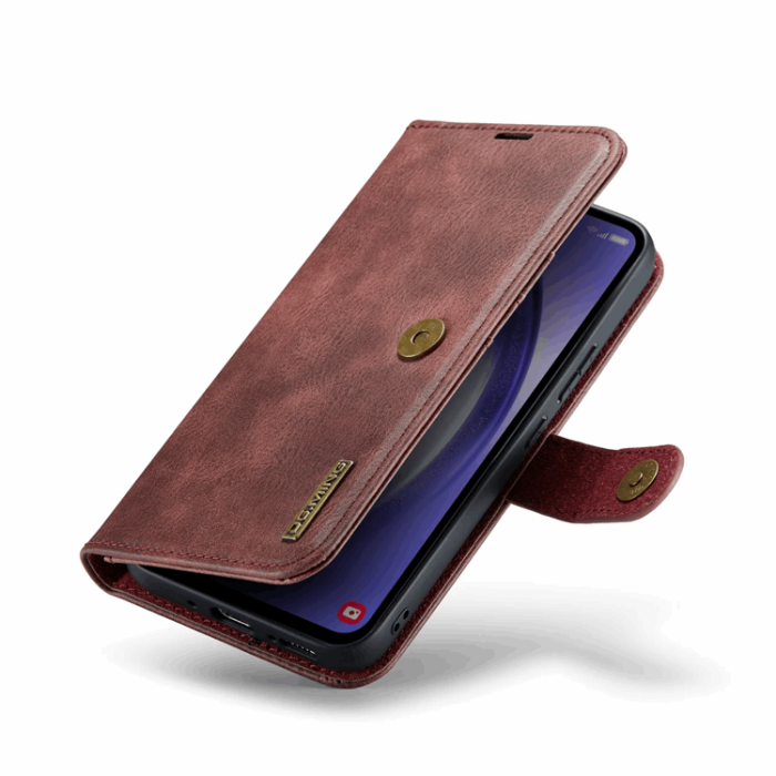 DG.MING - DG.MING Galaxy S23 FE Plånboksfodral Äkta Läder 2in1 - Röd