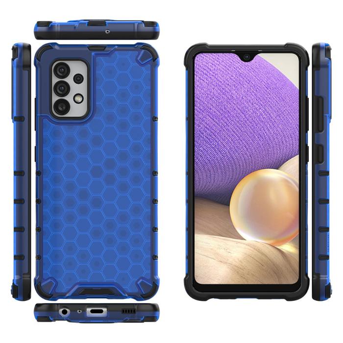 Ruhtel - Honeycomb Armor Bumper Skal Galaxy A32 4g - Blå