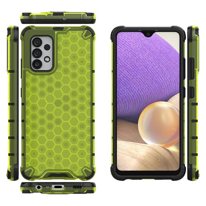 Ruhtel - Honeycomb Armor Bumper Skal Galaxy A32 4g - Grön