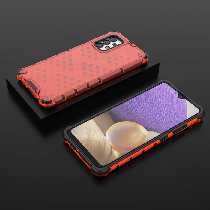 Ruhtel - Honeycomb Armor Bumper Skal Galaxy A32 4g - Röd