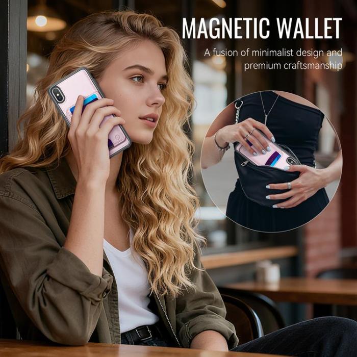 OEM - JEEHOOD Mobilskal till iPhone XS Max MagSafe Läder - Rosa