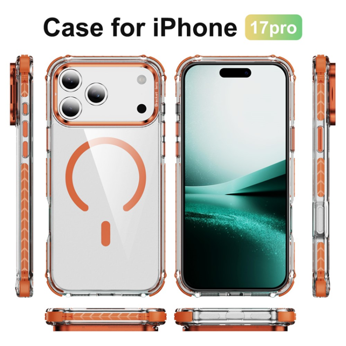 A-One Brand - iPhone 17 Pro Mobilskal MagSafe Kickstand - Orange