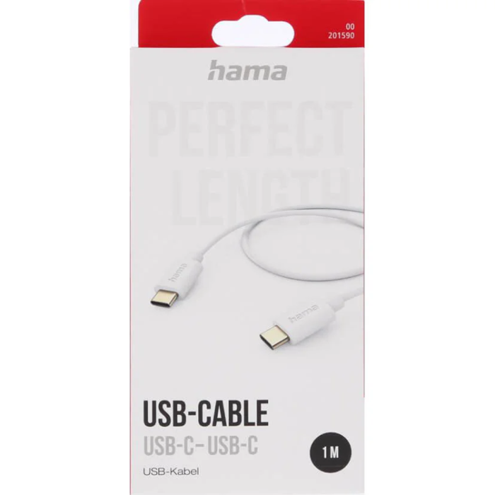 Hama - Hama USB-C Till USB-C 1m Kabel - Vit