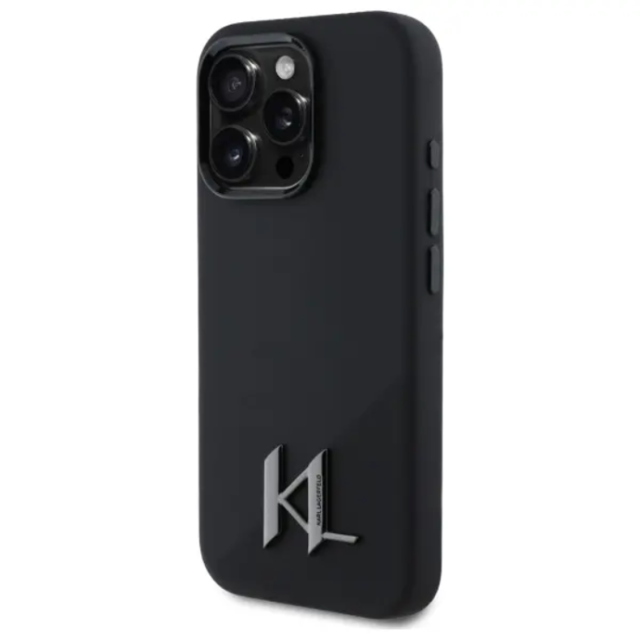 KARL LAGERFELD - Karl Lagerfeld iPhone 15 Pro Mobilskal Magsafe Shadow Metal - Svart
