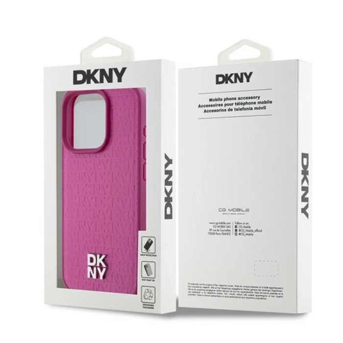 DKNY - DKNY iPhone 15 Pro Mobilskal Magsafe Läder Pattern Metal Logo