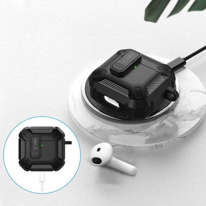 Tech-Protect - Tech-Protect Airpods 4 Skal Carbonox - Svart