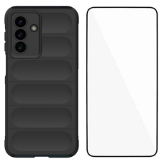 WANLONFENG - WANLONFENG Galaxy A17 Mobilskal med Härdat Glas HD - Svart