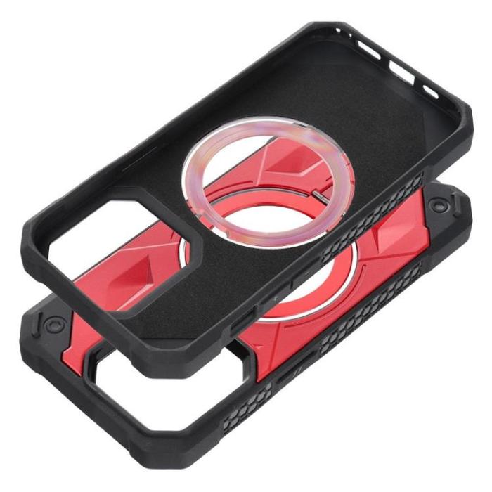 OEM - iPhone 12 Pro Max Mobilskal Magsafe Ringhållare Armor - Röd