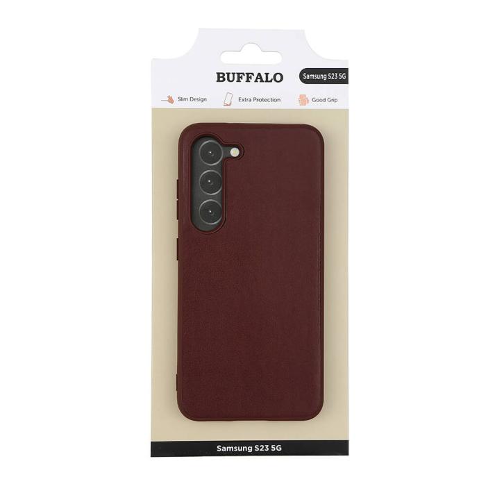 BUFFALO - BUFFALO Galaxy S23 5G Skal Läder - Brun