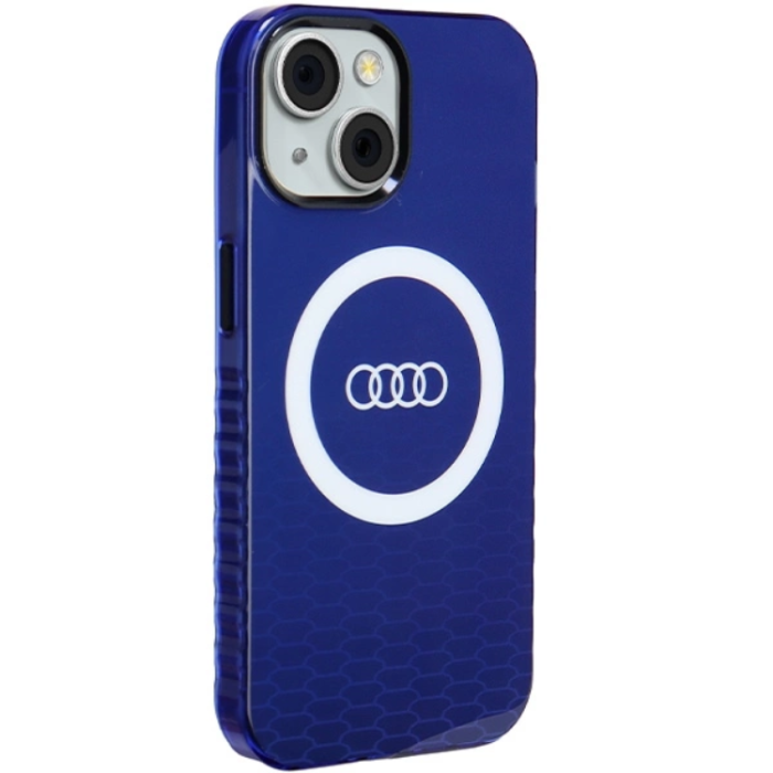 Audi - Audi iPhone 15/14/13 Mobilskal Magsafe IML Big Logo - Blå