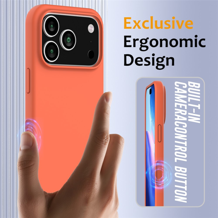 A-One Brand - iPhone 17 Pro Max Mobilskal MagSafe Silikon Anti-Drop - Orange