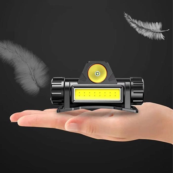 OEM - 4in1 Huvud Ficklampa LED med Magnet och Batteri - Svart