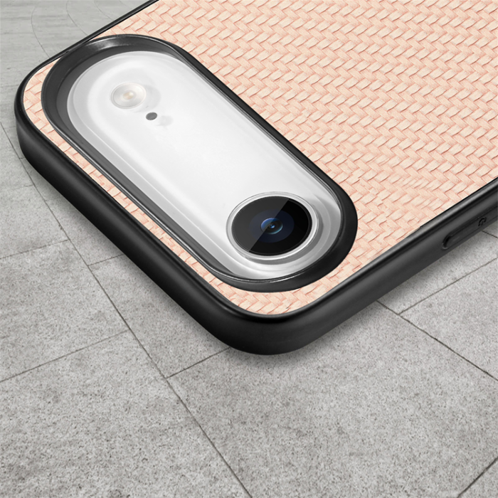 A-One Brand - iPhone Air Mobilskal Carbon Fiber PU Läder - Aprikos