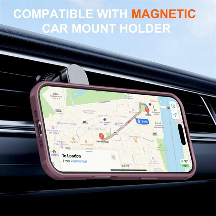 A-One Brand - iPhone Air Mobilskal MagSafe Kickstand TPU + PC - Vinröd