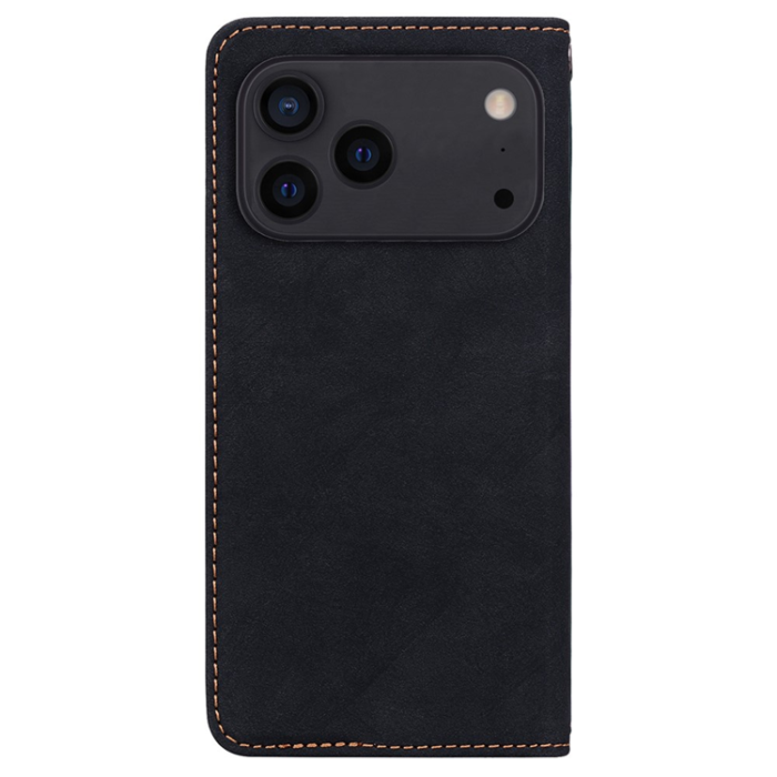 A-One Brand - iPhone 17 Pro Max Plånboksfodral med Rem Lines Pattern - Svart