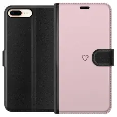 Gustaf - Pl&aring;nboksfodral till Apple iPhone 8 Plus med Litet Hj&auml;rta