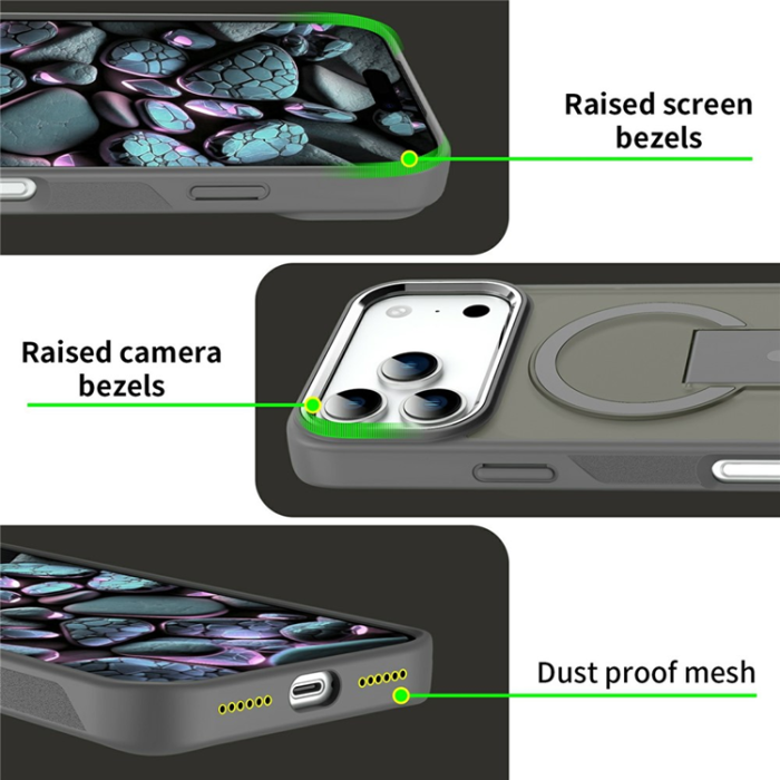 A-One Brand - iPhone 17 Pro Mobilskal MagSafe PC+TPU med Kickstand - Lila